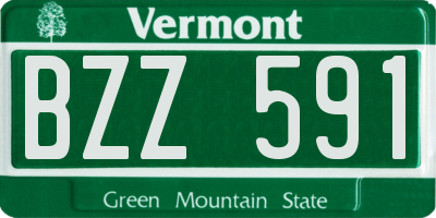 VT license plate BZZ591