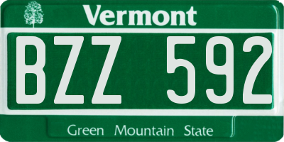VT license plate BZZ592