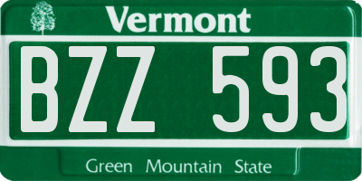 VT license plate BZZ593