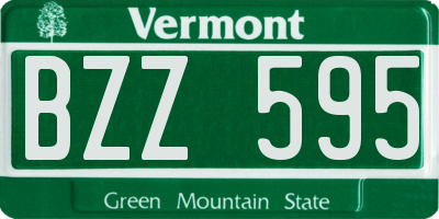 VT license plate BZZ595