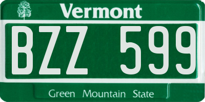 VT license plate BZZ599