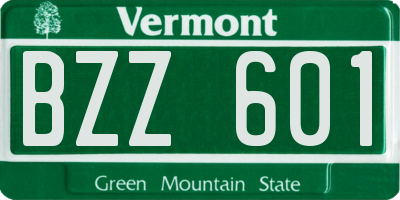 VT license plate BZZ601