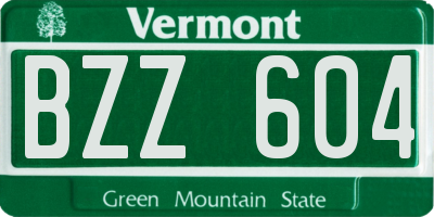 VT license plate BZZ604