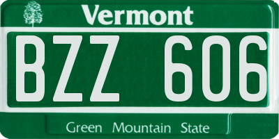 VT license plate BZZ606