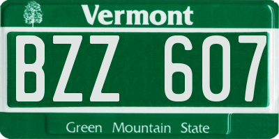 VT license plate BZZ607