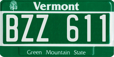 VT license plate BZZ611