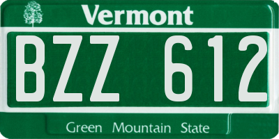 VT license plate BZZ612