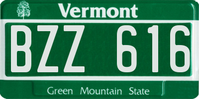 VT license plate BZZ616