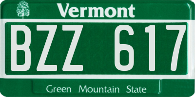 VT license plate BZZ617