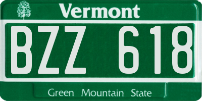 VT license plate BZZ618