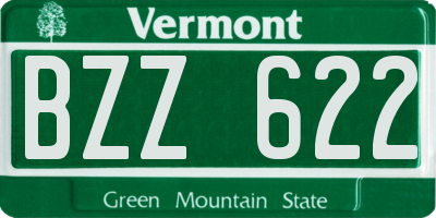 VT license plate BZZ622