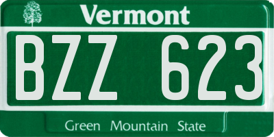 VT license plate BZZ623