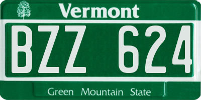 VT license plate BZZ624