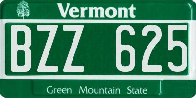 VT license plate BZZ625
