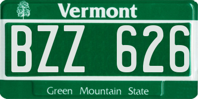 VT license plate BZZ626