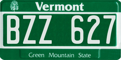 VT license plate BZZ627