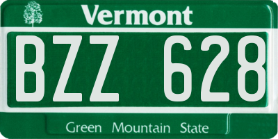 VT license plate BZZ628