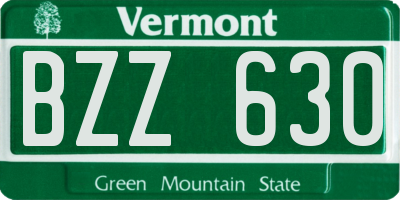 VT license plate BZZ630