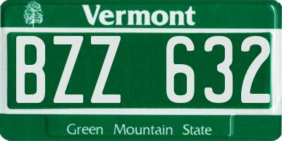 VT license plate BZZ632