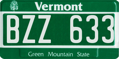 VT license plate BZZ633