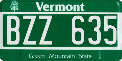 VT license plate BZZ635