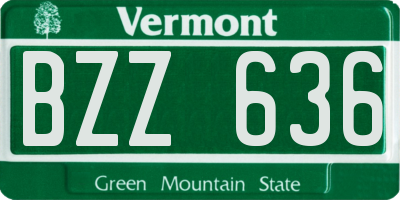 VT license plate BZZ636