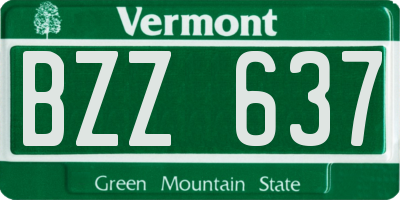 VT license plate BZZ637