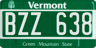 VT license plate BZZ638