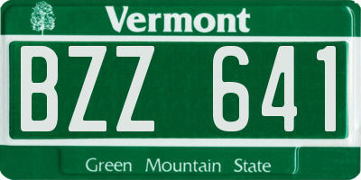 VT license plate BZZ641