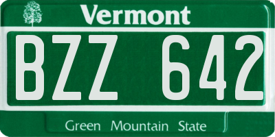 VT license plate BZZ642