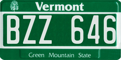 VT license plate BZZ646