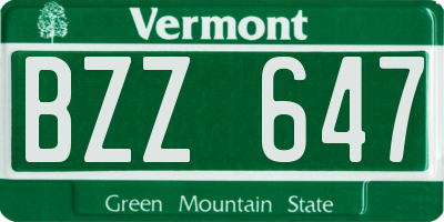 VT license plate BZZ647