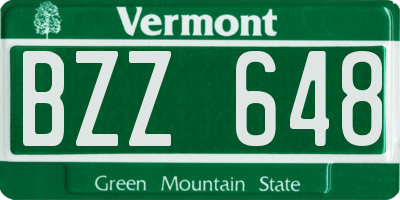 VT license plate BZZ648