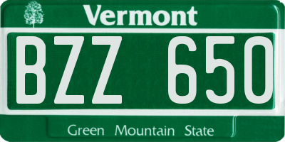VT license plate BZZ650