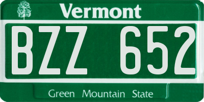 VT license plate BZZ652