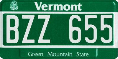 VT license plate BZZ655