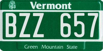 VT license plate BZZ657