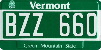 VT license plate BZZ660