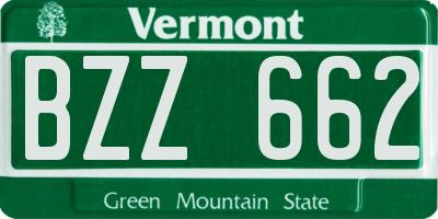 VT license plate BZZ662