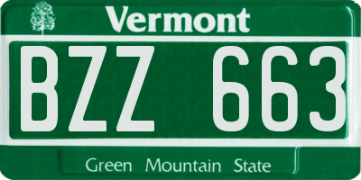 VT license plate BZZ663