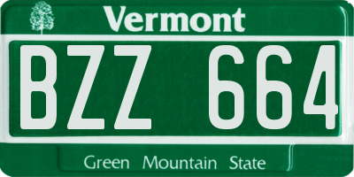VT license plate BZZ664