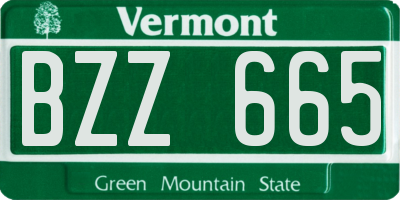 VT license plate BZZ665