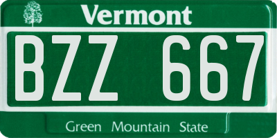 VT license plate BZZ667