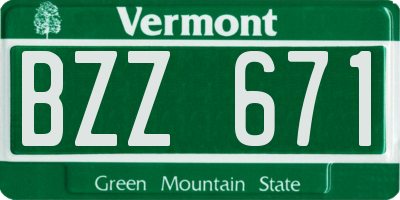 VT license plate BZZ671