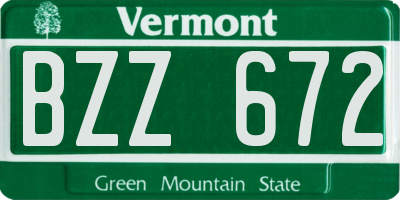 VT license plate BZZ672