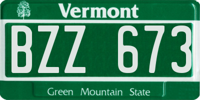 VT license plate BZZ673