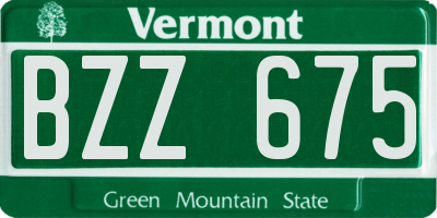 VT license plate BZZ675
