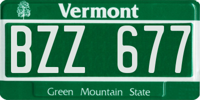 VT license plate BZZ677