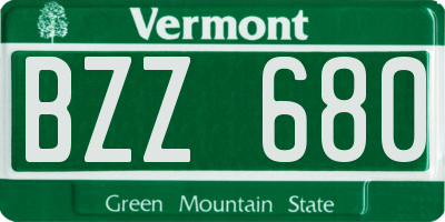 VT license plate BZZ680