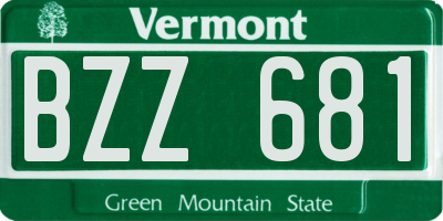 VT license plate BZZ681